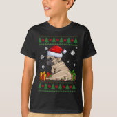 Funny Dog liebt Niedlichen Mops Weihnachtsmannmütz T-Shirt (Vorderseite)