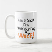 Funny Dog liebt Whimsical Typografy Dog Kaffeetasse (Links)