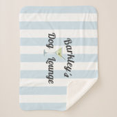 Funny Dog Lounge Personalisiert Blaue Streifen Sherpadecke (Vorderseite)