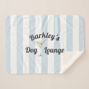 Funny Dog Lounge Personalisiert Blaue Streifen Sherpadecke