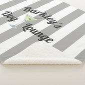 Funny Dog Lounge Personalisiert Taupe Stripes Sherpadecke (3/4)