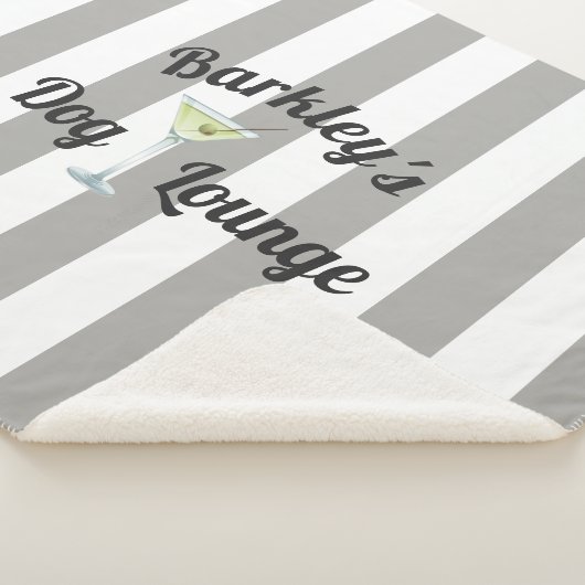 Funny Dog Lounge Personalisiert Taupe Stripes Sherpadecke (3/4)