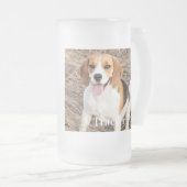 Funny Dog Lover Beer Lover Custom Pet Foto Mattglas Bierglas (VorderseiteRechts)