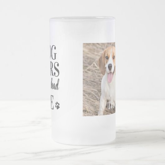 Funny Dog Lover Beer Lover Custom Pet Foto Mattglas Bierglas (Mittel)