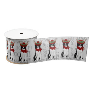 Funny Dog Lover Border Collie Weihnachten Satinband