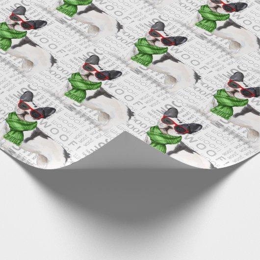 Funny Dog Lover Boston Terrier Weihnachten Geschenkpapier (Ecke)