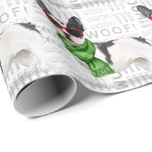 Funny Dog Lover Boston Terrier Weihnachten Geschenkpapier (Rolleneckpunkt)