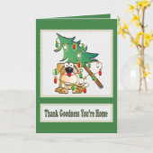 Funny Dog Lover Cartoon Red Green Weihnachtskarte Karte (Gelbe Blume)