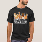 Funny Dog Lover 'Celebrate Diversity' Niedlich Dog T-Shirt (Vorderseite)