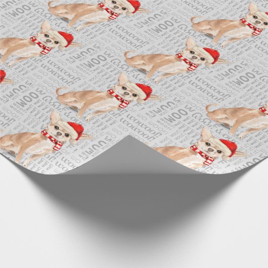 Funny Dog Lover Chihuahua Weihnachten Geschenkpapier (Ecke)