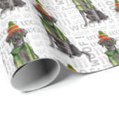 Funny Dog Lover Christmas Black Labrador Retriever Geschenkpapier (Rolleneckpunkt)