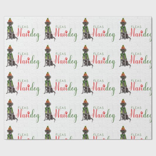 Funny Dog Lover Christmas Black Labrador Retriever Geschenkpapier (Flach)