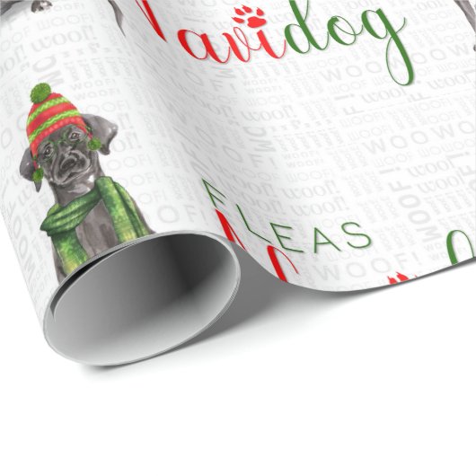 Funny Dog Lover Christmas Black Labrador Retriever Geschenkpapier (Rolleneckpunkt)