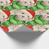 Funny Dog Lover Christmas Champagne Cockapoo Wrapp Geschenkpapier (Ecke)