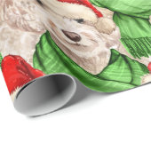 Funny Dog Lover Christmas Champagne Cockapoo Wrapp Geschenkpapier (Rolleneckpunkt)