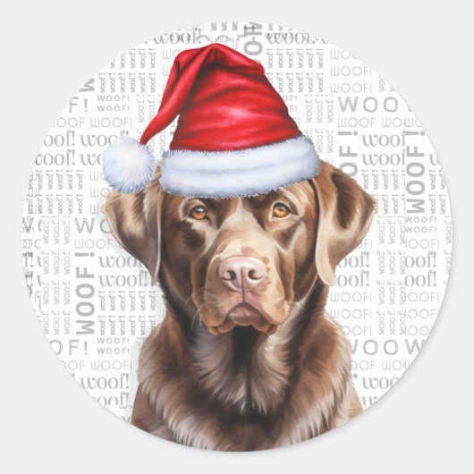 Funny Dog Lover Christmas Chocolate Labrador Runder Aufkleber (Vorderseite)