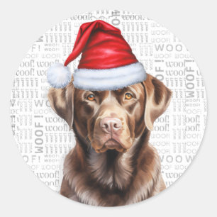 Funny Dog Lover Christmas Chocolate Labrador Runder Aufkleber