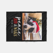 Funny Dog Lover Christmas Photo Cute D Fleecedecke (Vorderseite (Horizontal))