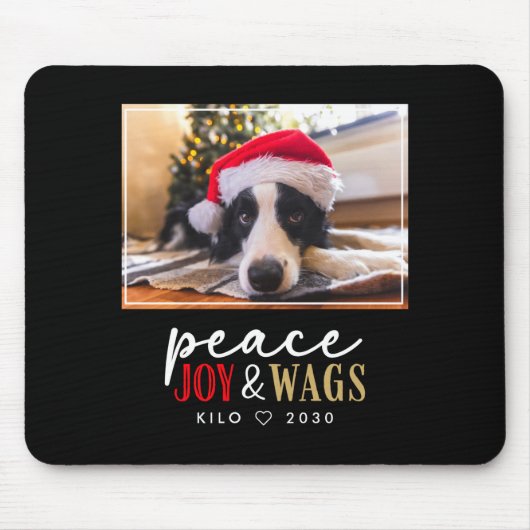 Funny Dog Lover Christmas Photo Cute D  Mousepad (Vorne)