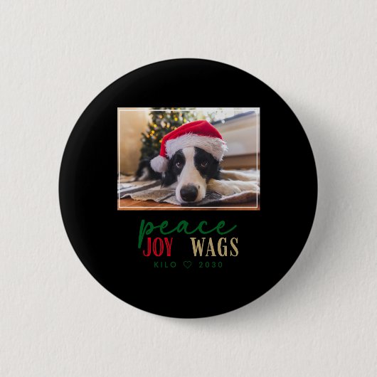 Funny Dog Lover Christmas Photo Cute D T Shirt Button (Vorderseite)