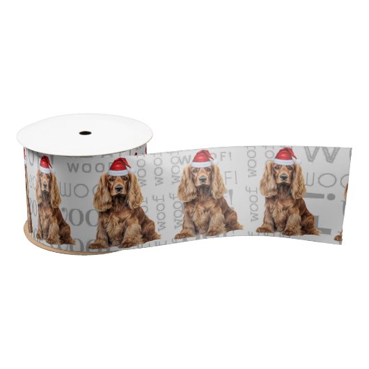 Funny Dog Lover Cocker Spaniel Dog Christmas Satinband (Spule)