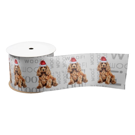 Funny Dog Lover Cocker Spaniel Dog Weihnachten Satinband (Spule)