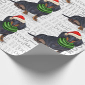 Funny Dog Lover Dackel in einer Weihnachtsmannmütz Geschenkpapier (Ecke)