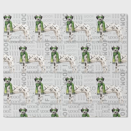 Funny Dog Lover Dalmatiner Weihnachten Geschenkpapier (Flach)