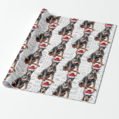 Funny Dog Lover Doberman Pinscher in a Santa Hat Geschenkpapier (Ungerollt)