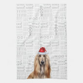 Funny Dog Lover Holiday Afghan Hound Christmas Geschirrtuch (Vertikal)