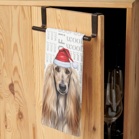 Funny Dog Lover Holiday Afghan Hound Christmas Geschirrtuch (Drittel gefaltet)