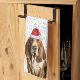 Funny Dog Lover Holiday Basset Weihnachten Geschirrtuch