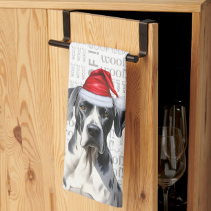 Funny Dog Lover Holiday Great Dane Weihnachten Geschirrtuch