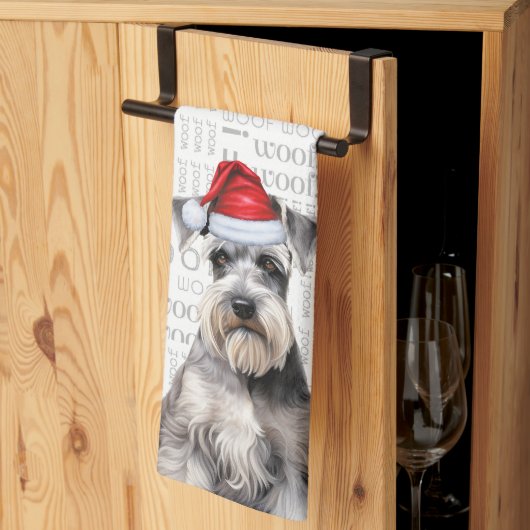 Funny Dog Lover Holiday Schnauzer Christmas Geschirrtuch (Drittel gefaltet)