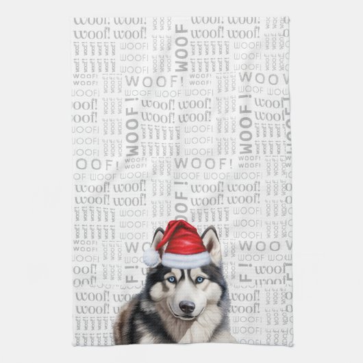 Funny Dog Lover Holiday Siberian Husky Weihnachten Geschirrtuch (Vertikal)