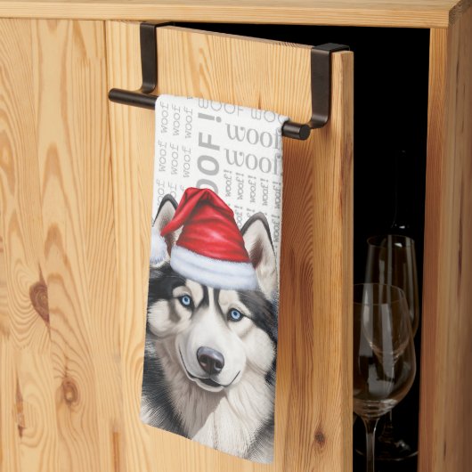 Funny Dog Lover Holiday Siberian Husky Weihnachten Geschirrtuch (Drittel gefaltet)