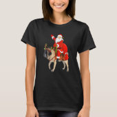 Funny Dog Lover Santa Riding English Mastiff Chris T-Shirt (Vorderseite)