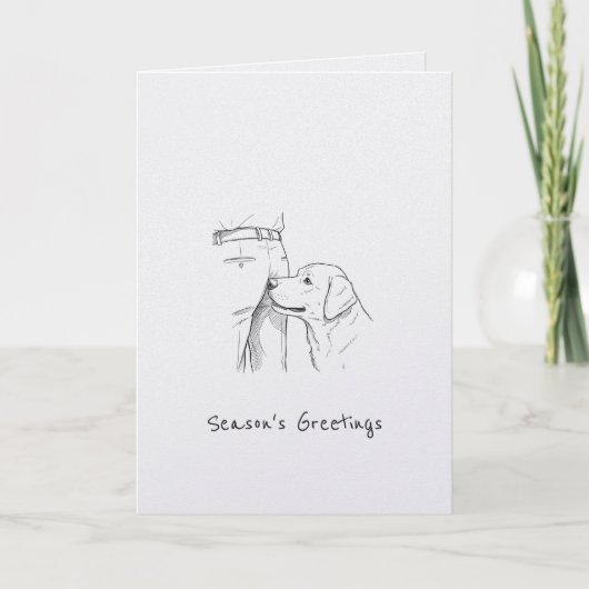Funny Dog Lover Season's Greetings Christmas Karte (Vorderseite)