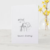 Funny Dog Lover Season's Greetings Christmas Karte (Gelbe Blume)