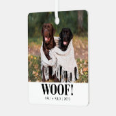 Funny Dog Lover Weihnachten Foto Niedlich Personal Ornament Aus Metall (Vorderseite links)