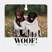 Funny Dog Lover Weihnachten Foto Niedlich Personal Ornament Aus Metall (Rückseite)