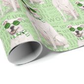 Funny Dog Lover White Pit Bull Winter Scarf Geschenkpapier (Rolleneckpunkt)