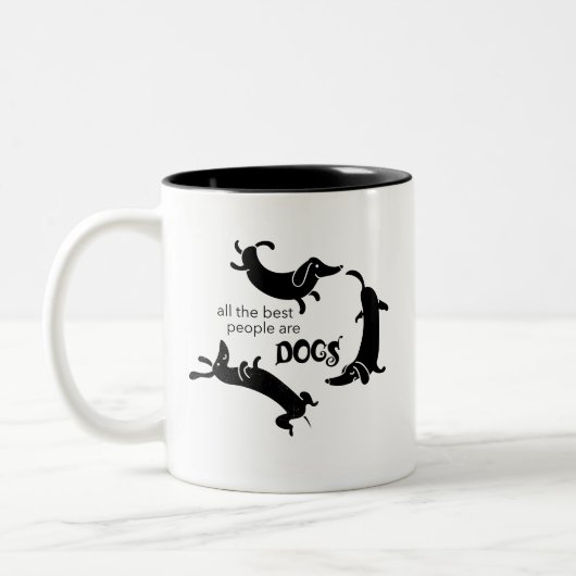 Funny Dog Lover Zweifarbige Tasse (Links)