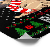 Funny Dog Lovers Cute Pug Santa Hat Ugly Christmas Poster (Ecke)