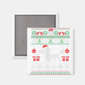 Funny Dog lovers Dachshund Santa Hat Ugly Christma Magnet (Vorderseite/Rückseite)