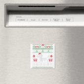 Funny Dog lovers Dachshund Santa Hat Ugly Christma Magnet (In Situ (Geschirrspüler))