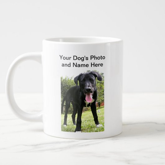 Funny Dog Lover's Foto Jumbo-Tasse (Links)