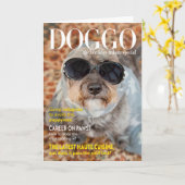 Funny Dog Magazine Style Geburtstag Karte (Gelbe Blume)