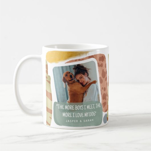 Funny Dog Mama Abstraktes Foto Kaffeetasse (Links)