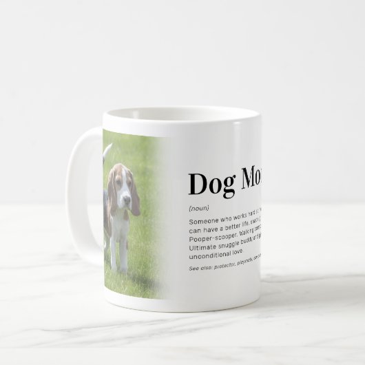 Funny Dog Mama Definition Foto Kaffeetasse (Vorderseite Links)